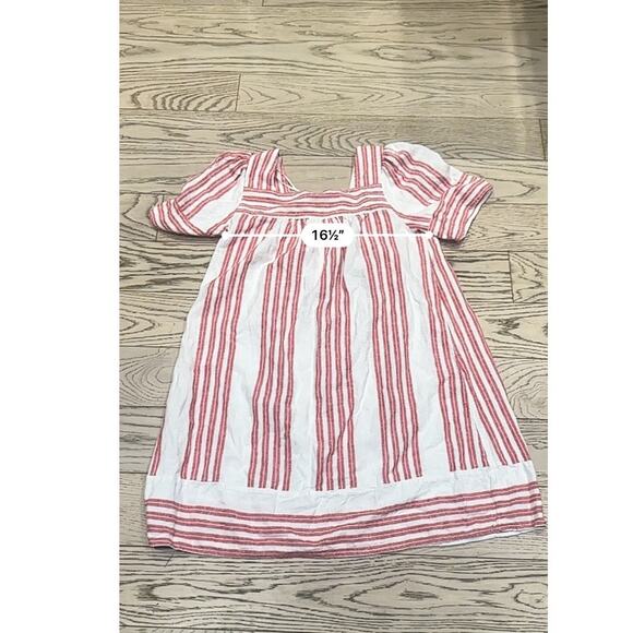 Old Navy Linen Dress Size Small Red Striped Midi 4th of July Americana Coastal - Picture 13 of 14